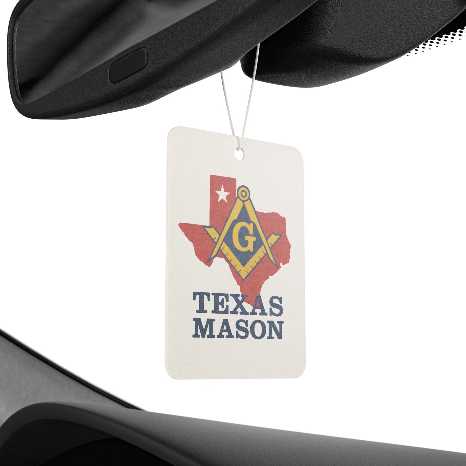 Master Mason Blue Lodge Car Air Freshener - Texas Mason Square & Compass G - Bricks Masons