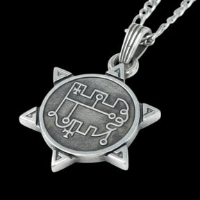 I wove Demon 36 PRINCE STOLAS and Secret Seal of Solomon 72 Demons Lesser Key of Solomon Goetia In Silver 3 x 2.5 cm 12 Gr Art 1895 - Bricks Masons