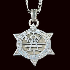 Demon Pendant 37 MARQUES PHENEX and Secret Seal of Solomon 72 Demons Lesser Key of Solomon Goetia In Silver 3 x 2.5 cm 12 Gr Art 1896 - Bricks Masons