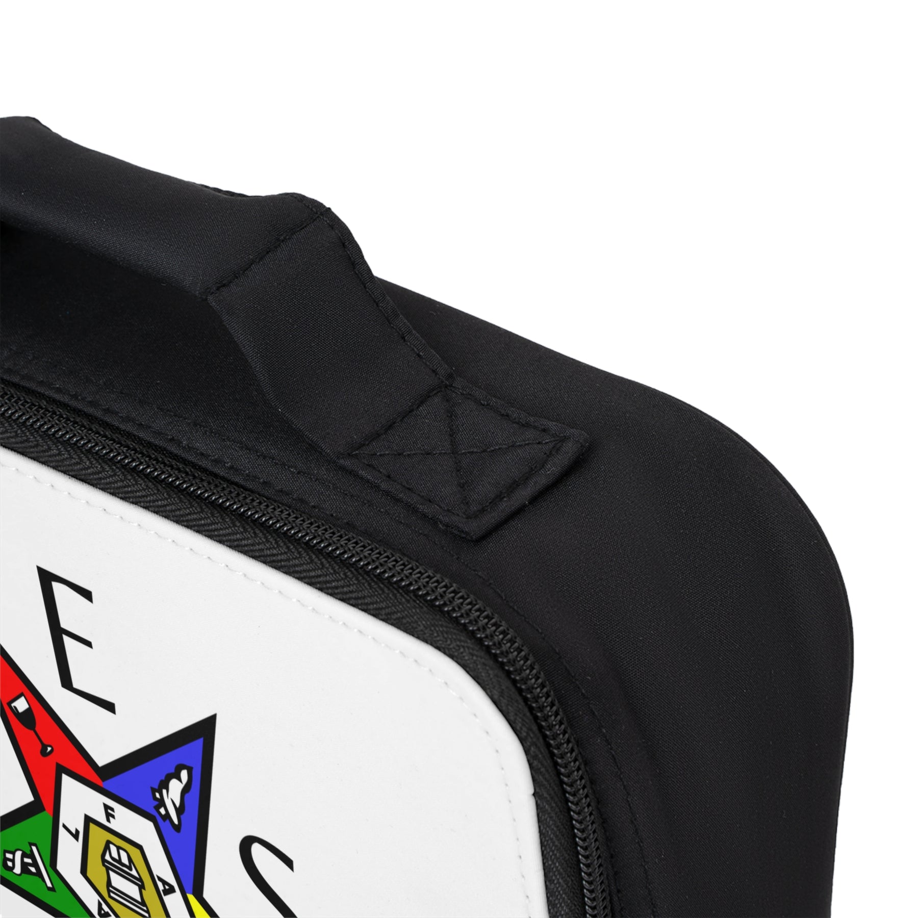 OES Lunch Bag - White With Colorful Star Fully Insulated - Bricks Masons