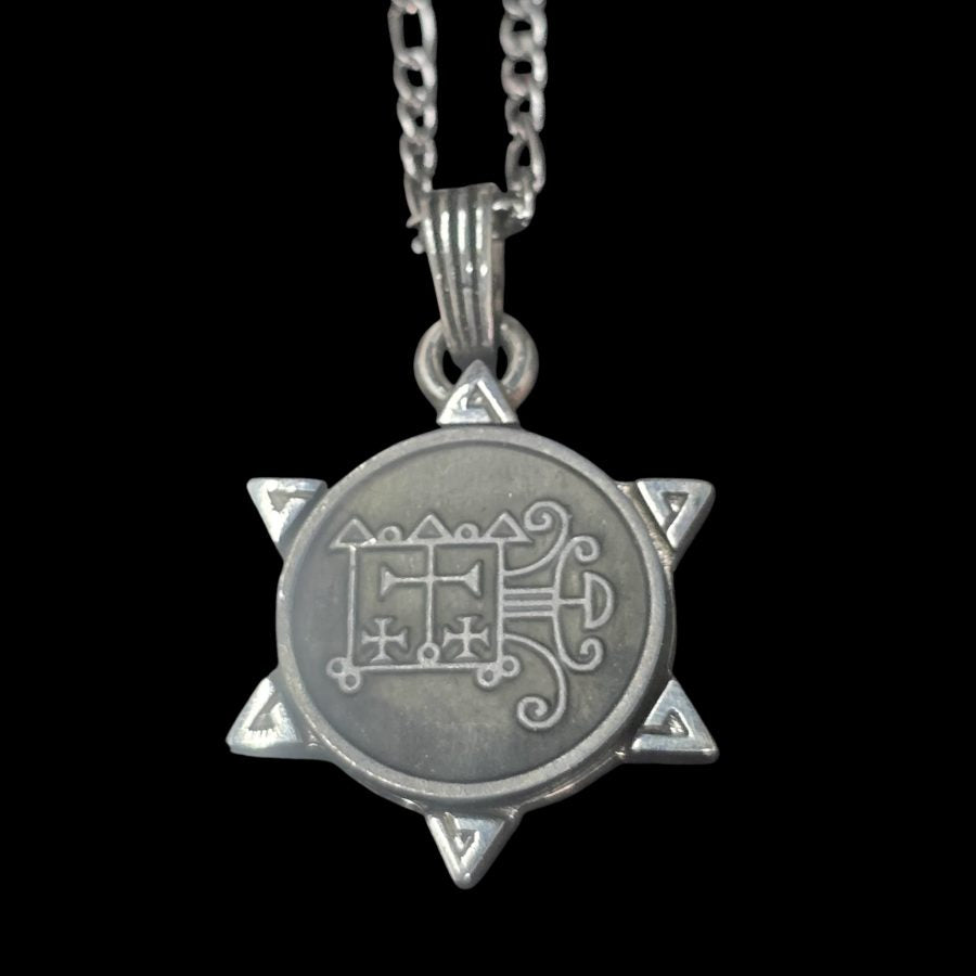 I commemorate Demon 55 PRINCE OROBAS and Secret Seal of Solomon 72 Demons Lesser Key of Solomon Goetia In Silver 3 x 2.5 cm 12 Gr Art 1914 - Bricks Masons