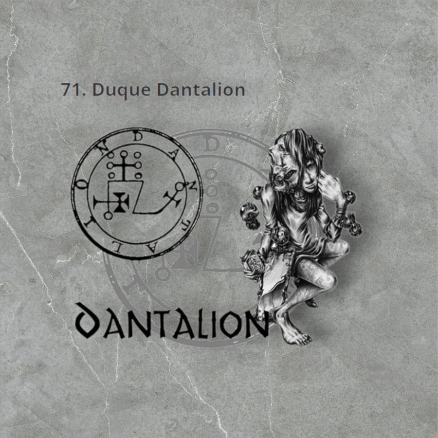 I commemorate Demon 71 DUKE DANTALION and Secret Seal of Solomon 72 Demons Lesser Key of Solomon Goetia In Silver 3 x 2.5 cm 12 Gr Art 1930 - Bricks Masons