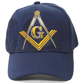 Master Mason Blue Lodge Baseball Cap - Blue Cotton Fabric