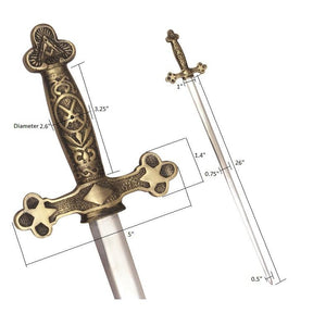 Master Mason Blue Lodge Sword - Square and Compass with Gold Hilt