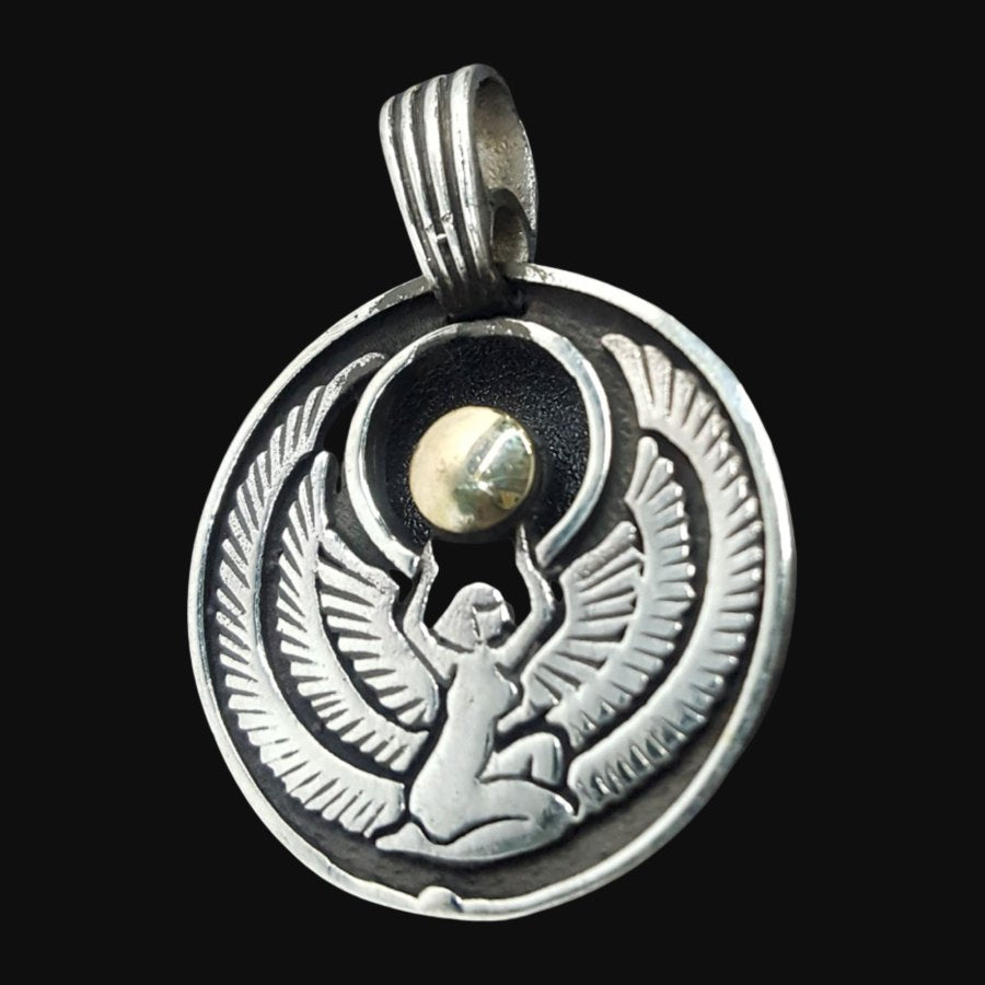 Isis Medal in Silver with Gold 3.5 x 2.5 cm 7 g Art 200 - Bricks Masons