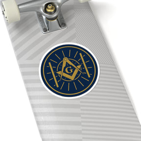 Master Mason Blue Lodge Sticker Decal - Kiss-Cut Colorful - Bricks Masons