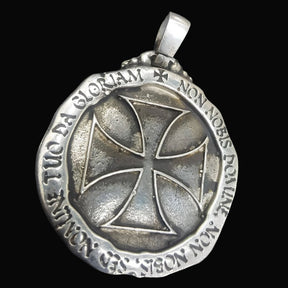 Knights Templar Pendant in Silver 3.7 cm 30 g Art 217 - Bricks Masons