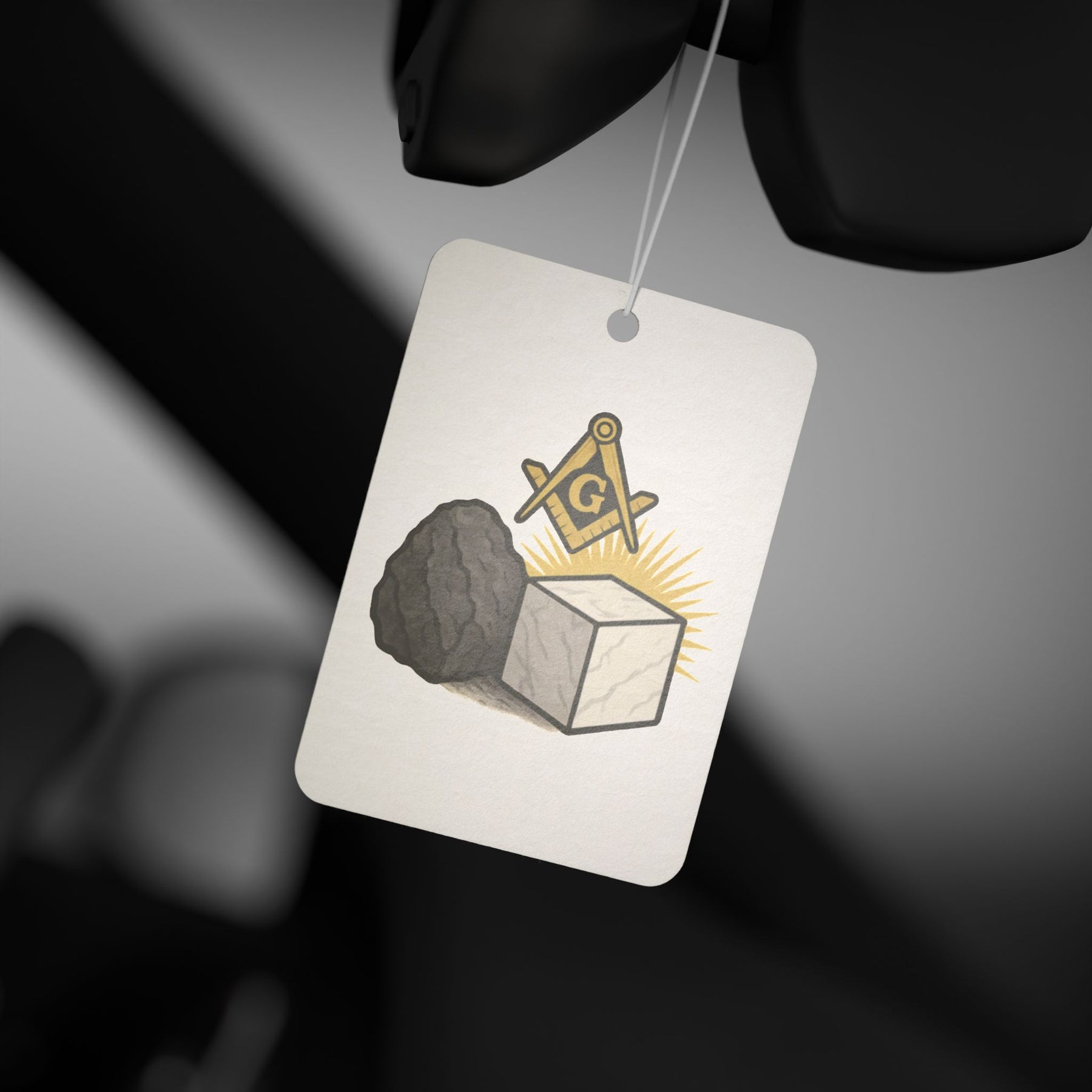 Master Mason Blue Lodge Car Air Freshener - Rough Ashlar & Perfect Ashlar Symbol - Bricks Masons