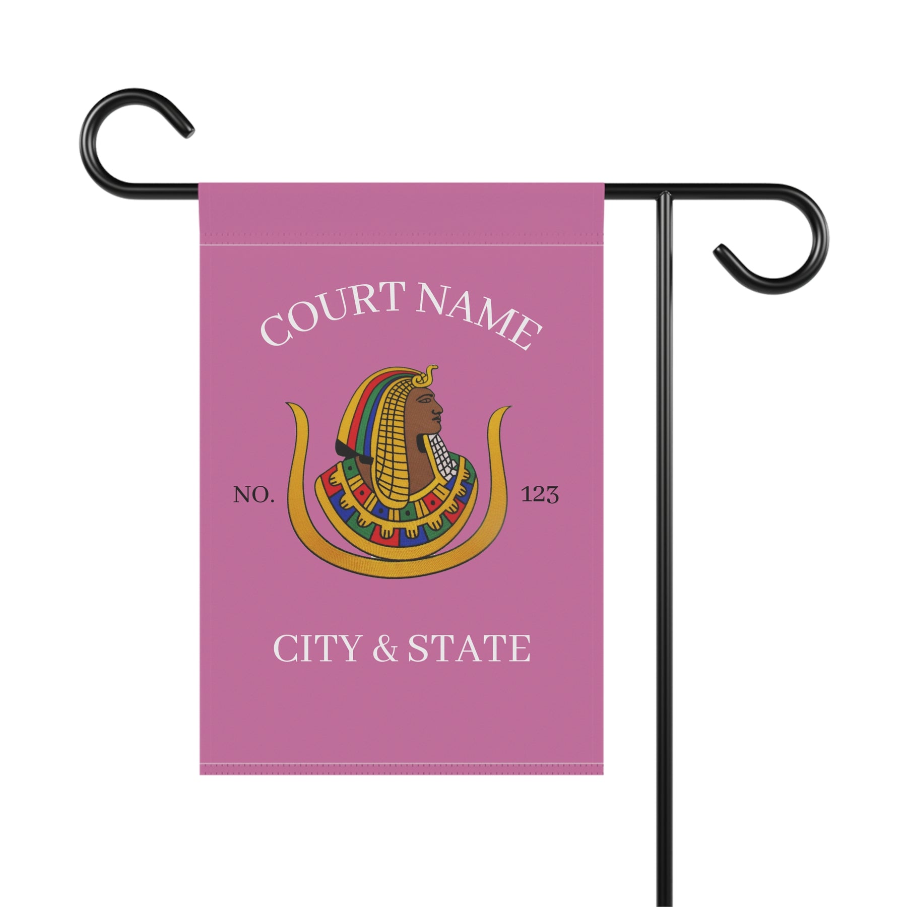 DOI Yard Flag -  Personalized Pink Printed Poly Poplin - Bricks Masons
