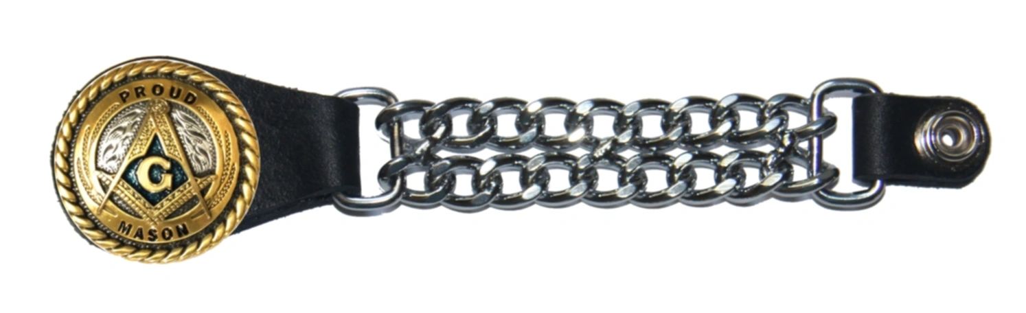 Master Mason Blue Lodge Vest Extender - Proud Mason Double Curb Chain Set - Bricks Masons