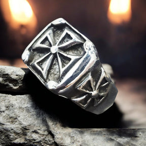 Templar Cross Ring in Silver 1.5 cm 15 g Art 277 - Bricks Masons