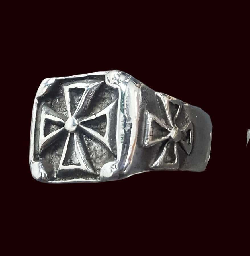 Templar Cross Ring in Silver 1.5 cm 15 g Art 277 - Bricks Masons