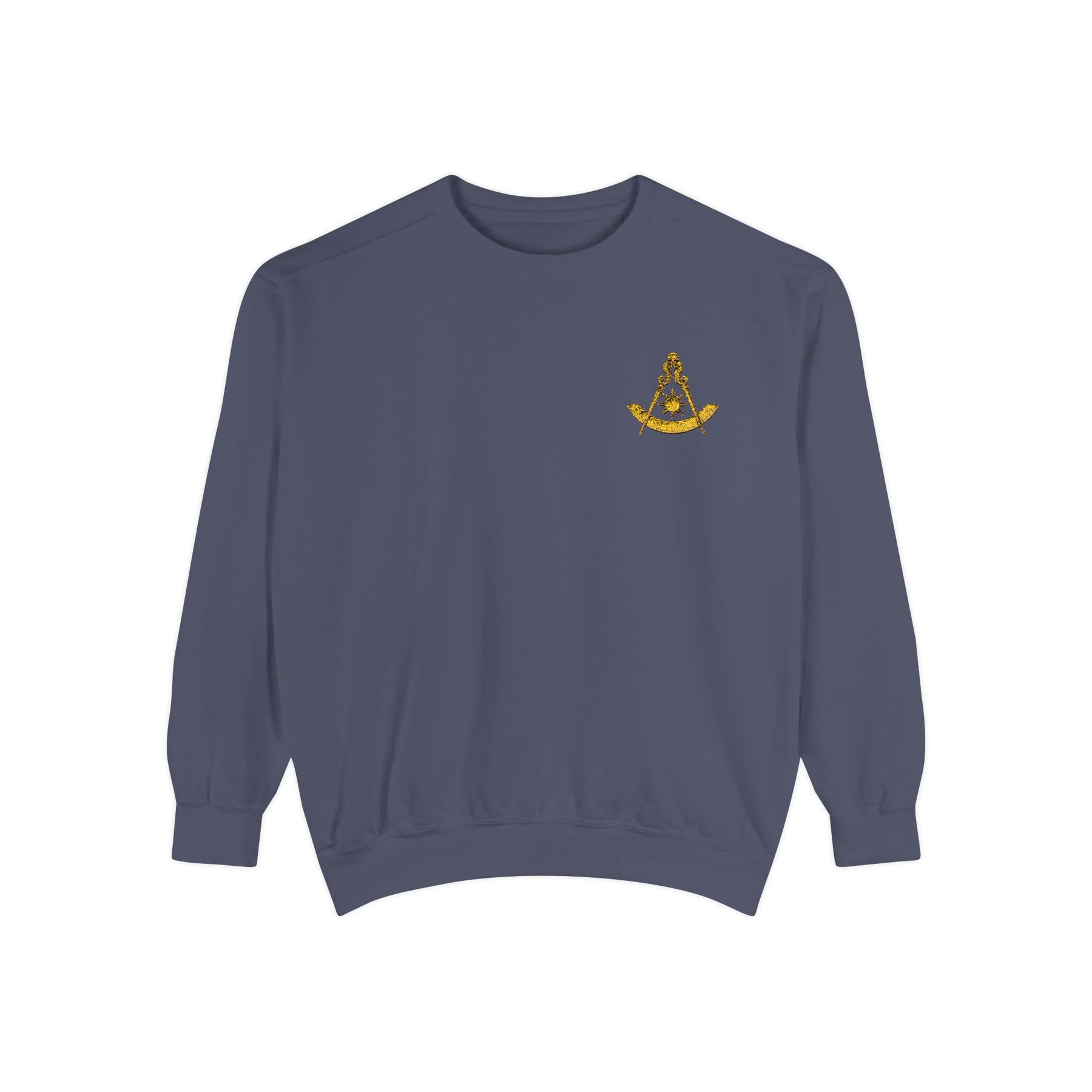Past Master Blue Lodge Sweatshirt - Embroidered Quadrant & Compass Sun - Bricks Masons