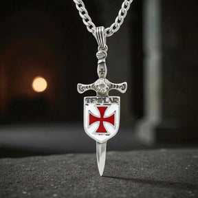Knights Templar Cross Pendant, Silver, 7.5 cm, 10 g, Art. 296 - Bricks Masons