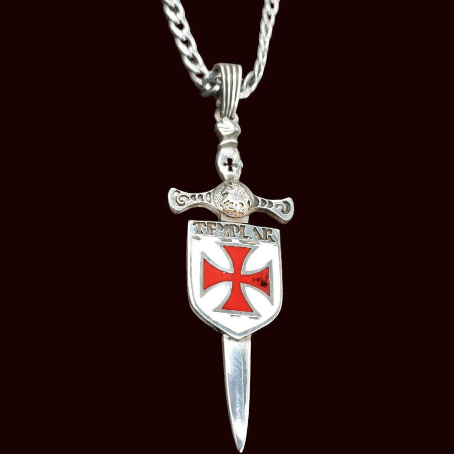 Knights Templar Cross Pendant, Silver, 7.5 cm, 10 g, Art. 296 - Bricks Masons