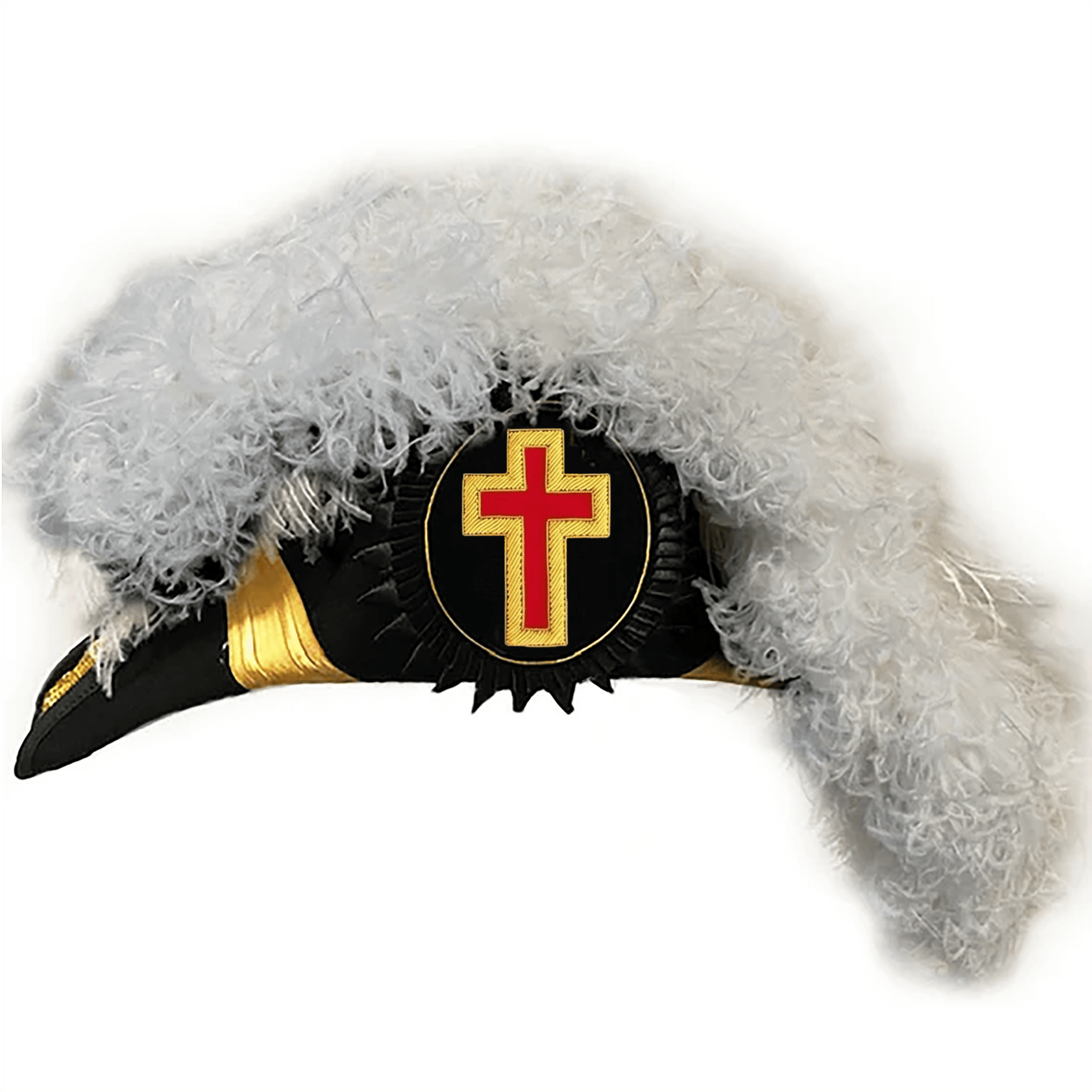 Eminent Commander Knights Templar Commandery Chapeau - All White Plumes