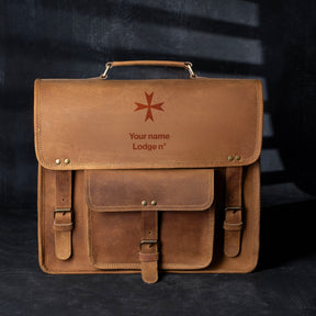 Order Of Malta Briefcase - Genuine Cow Leather - Bricks Masons