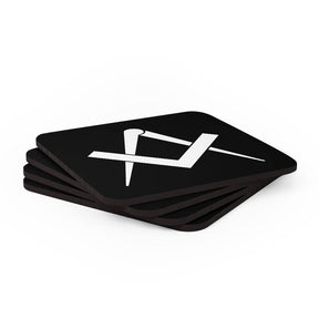 Master Mason Blue Lodge Coaster - Square & Compass 4 Pieces Set