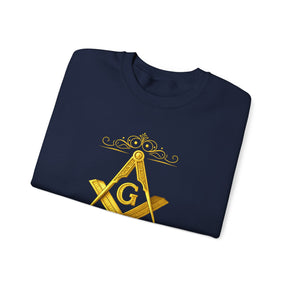 Master Mason Blue Lodge Sweatshirt – Weisheit, Stärke und Schönheit, Winkelmaß und Zirkel G