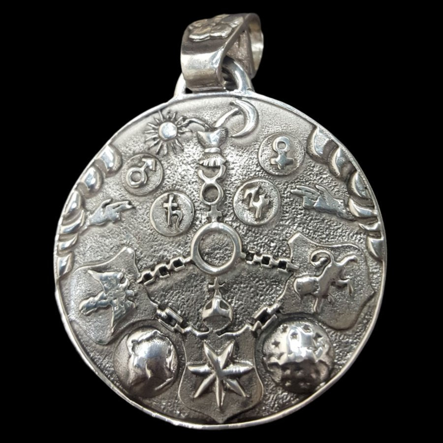 Masonic Pendant Formula Vitriol 6 X 4 Cm Silver 31 Gr Art 304 - Bricks Masons