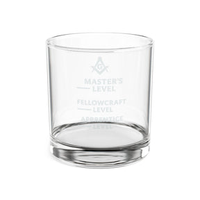 Master Mason Blue Lodge Whiskey Glass - Apprentice Fellowcraft & Master Level Glass - Bricks Masons