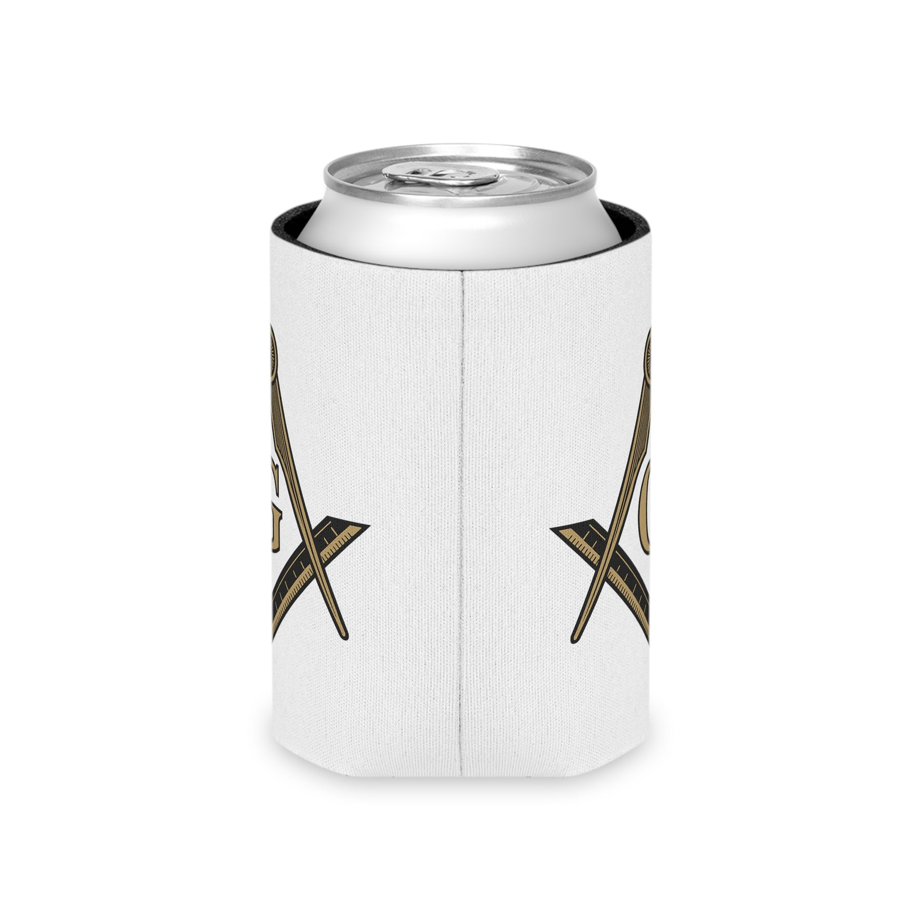 Master Mason Blue Lodge Can Cooler - Square & Compass G Lightweight Polyester - Bricks Masons