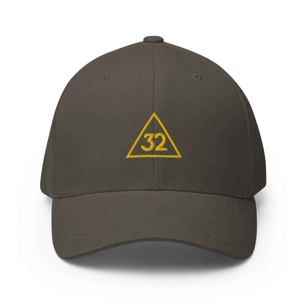 32nd Degree Scottish Rite Baseball Cap - Golden Embroidery - Bricks Masons
