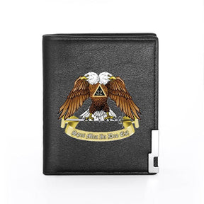 32nd Degree Scottish Rite Wallet - (Black & Brown) - Bricks Masons