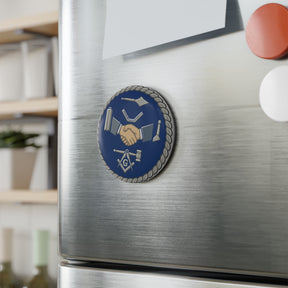 Master Mason Blue Lodge Magnet - Decorative Refrigerator - Bricks Masons