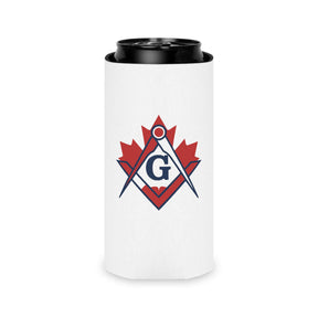 Master Mason Blue Lodge Canada Jurisdiction Can Cooler - Maple Leaf Canada Mason - Bricks Masons