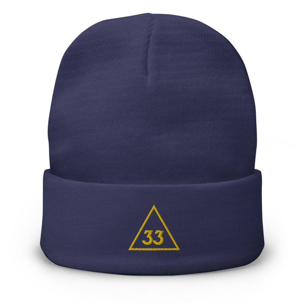 33rd Degree Scottish Rite Beanie - Golden Embroidery - Bricks Masons
