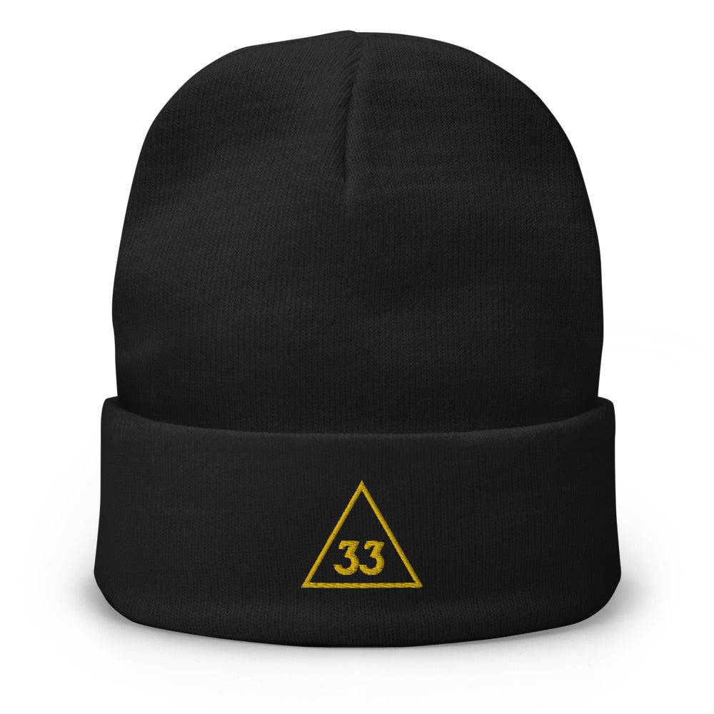 33rd Degree Scottish Rite Beanie - Golden Embroidery - Bricks Masons
