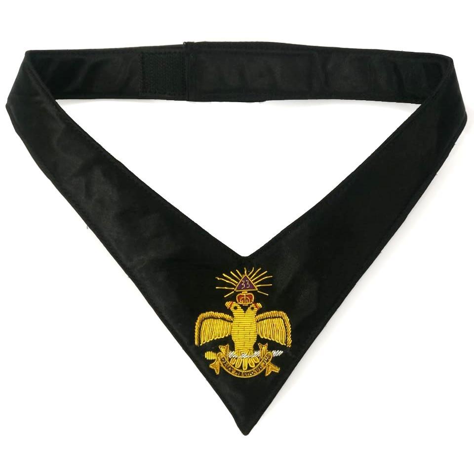 33rd Degree Scottish Rite Collarette - Wings Down Black Ribbon - Bricks Masons