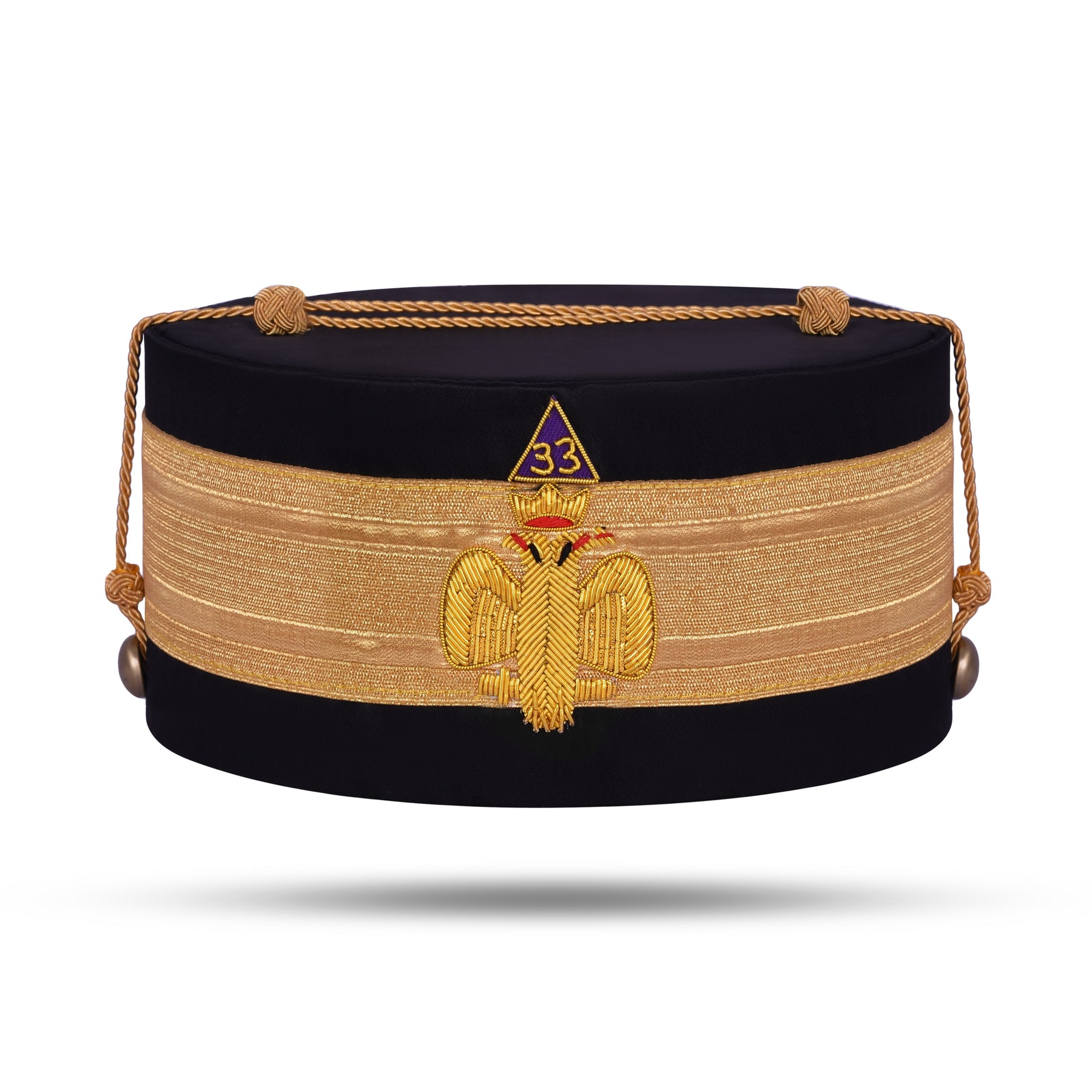 33rd Degree Scottish Rite Crown Cap - Wings Down With Gold Bullion Emblem - Bricks Masons
