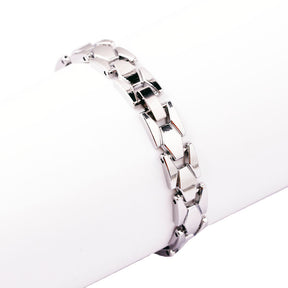 Knights Templar Commandery Bracelet - Silver Alloy With Black Cross - Bricks Masons