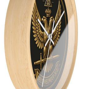 33rd Degree Scottish Rite Clock - Eagle Emblem with “Deus Meumque Jus 33” - Bricks Masons