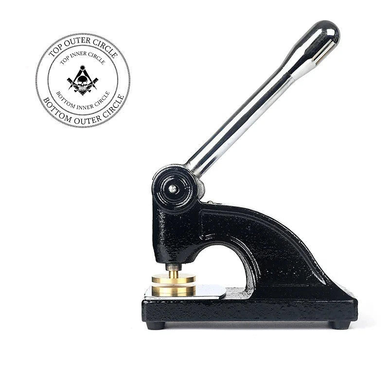 Widows Sons Long Reach Seal Press - Heavy Embossed Stamp Black Color Customizable - Bricks Masons