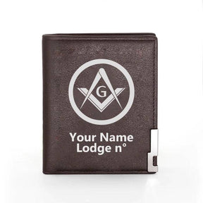 Master Mason Blue Lodge Wallet - Black & Brown