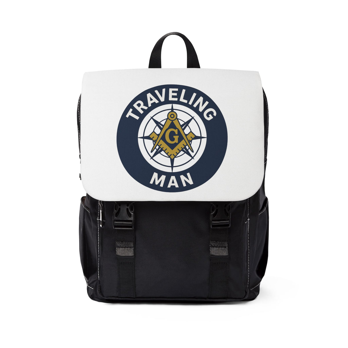Master Mason Blue Lodge Backpack - Traveling Man Square & Compass G - Bricks Masons