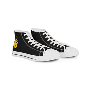 Knights of Constantinople Sneaker - High Top Black & White Golden Emblem - Bricks Masons