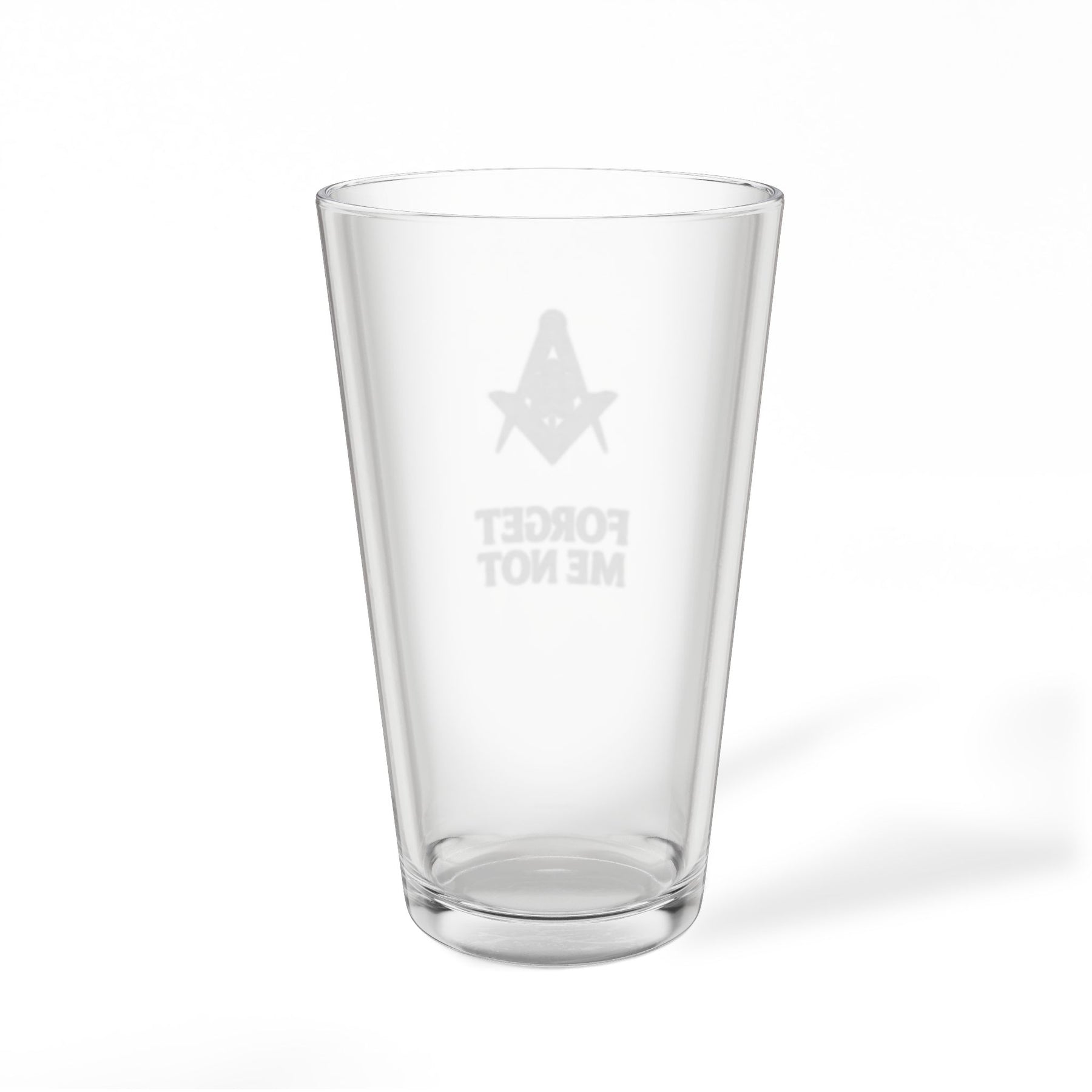Master Mason Blue Lodge Pint Glass - Square & Compass Forget Me Not - Bricks Masons