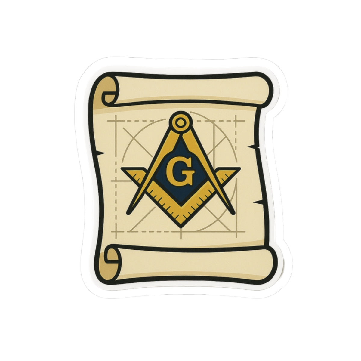 Master Mason Blue Lodge Sticker Decal - Kiss-Cut Colorful - Bricks Masons