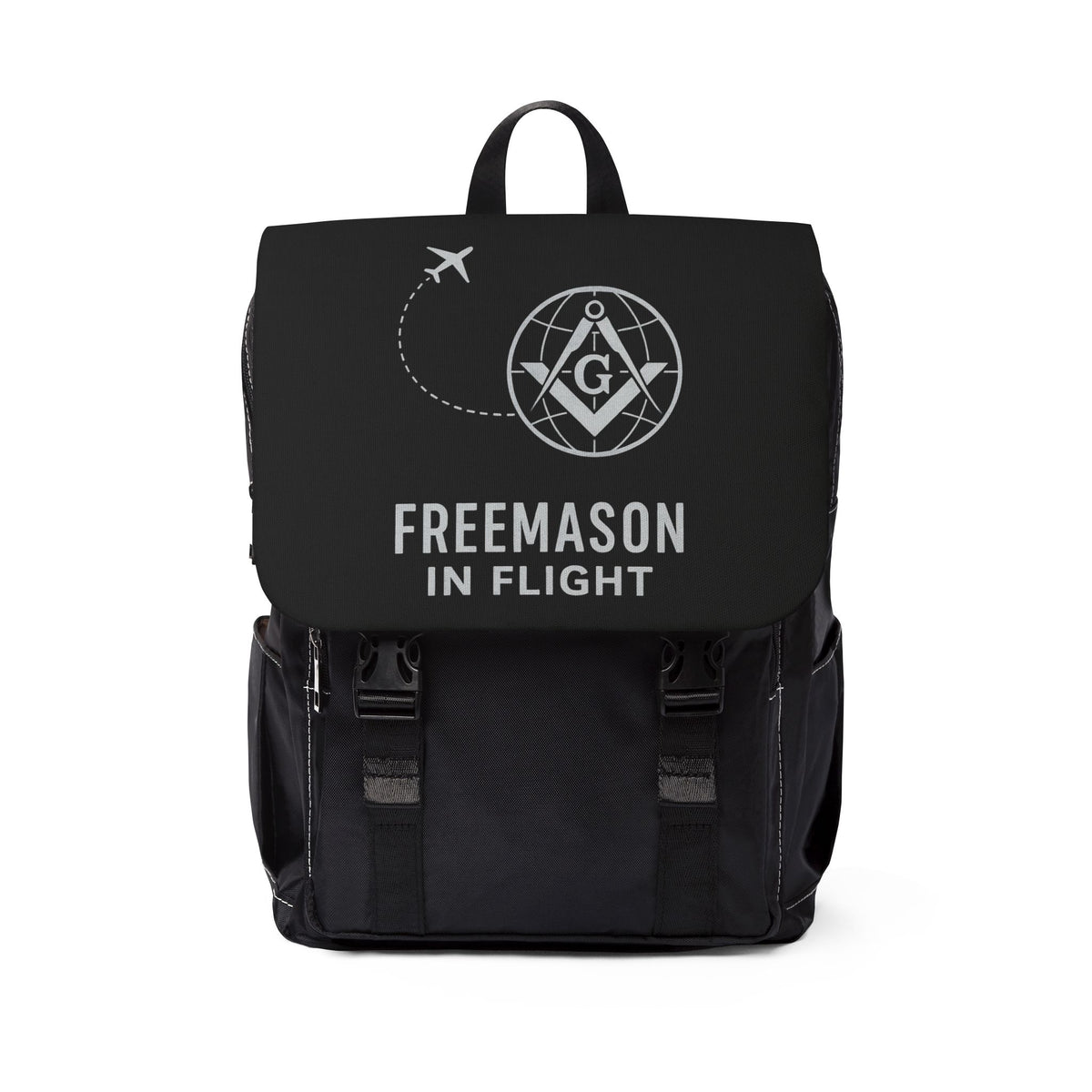 Master Mason Blue Lodge Backpack - Black with Freemason In Flight - Bricks Masons