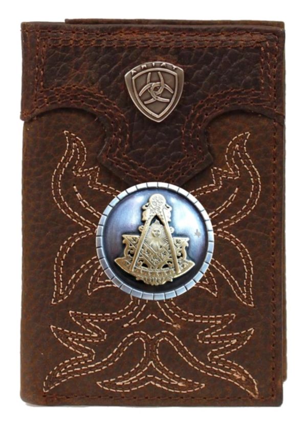 Past Master Blue Lodge Wallet - Ariat Long Length - Bricks Masons