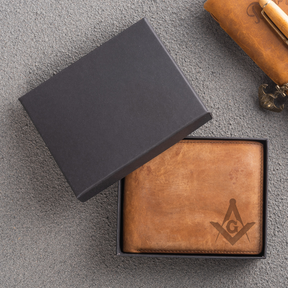 Master Mason Blue Lodge Wallet - Handmade Leather