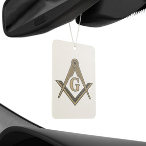Master Mason Blue Lodge Car Air Freshener - Fresh Scent with Square & Compass G Emblem - Bricks Masons