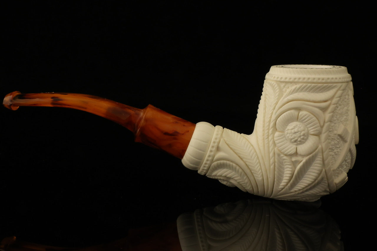 Master Mason Blue Lodge Meerschaum Pipe - Handcrafted With Fitted Case - Bricks Masons