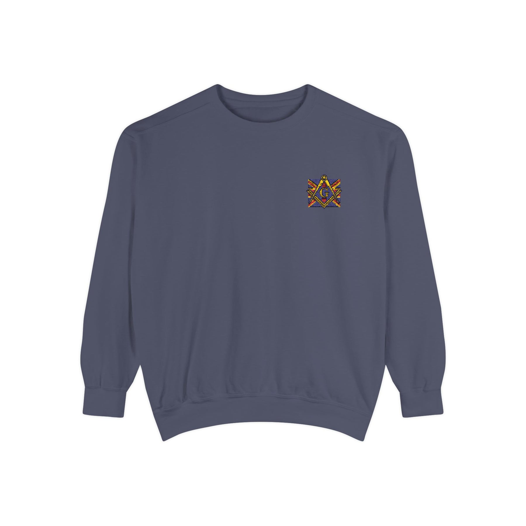 Master Mason Craft Sweatshirt - Embroidered Square & Compass UK Flag - Bricks Masons
