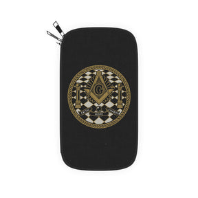 Master Mason Blue Lodge Passport Wallet - Gold & Black Faith Hope Charity - Bricks Masons