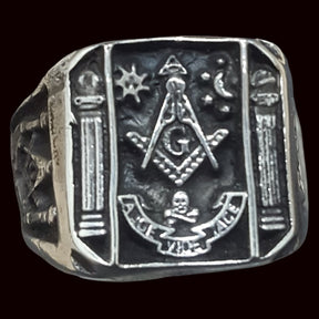 Masonic Ring Aude Vide Tace in 16g Silver Art 77 - Bricks Masons